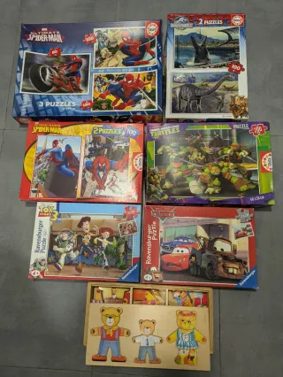 Lote de Puzzles Infantiles: Spiderman, Toy Story..