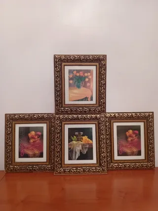 Lote 4 cuadros pequeños decorativos