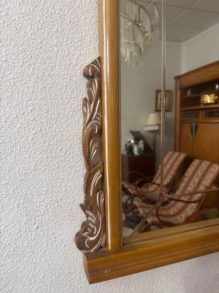 Espejo antiguo madera tallada