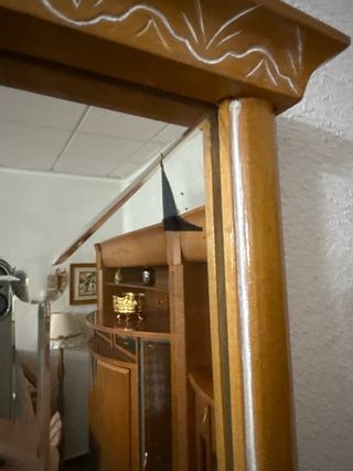 Espejo antiguo madera tallada