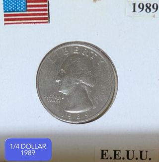 Moneda 1/4 Dólar 1989