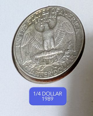 Moneda 1/4 Dólar 1989