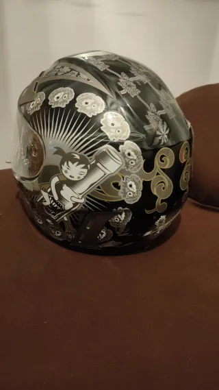 Casco Moto LS2 racing. Talla XS Negro Diseño