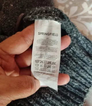 Chaqueta de lana hombre gris/verde