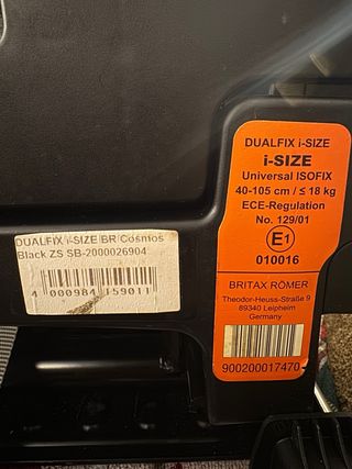 Silla de coche Britax Römer DUALFIX i-SIZE – Black