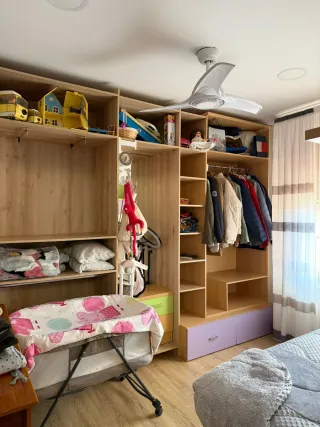 Armarios de madera y tela