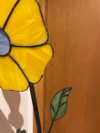 Lámpara de pie Tiffany Flor Amarilla