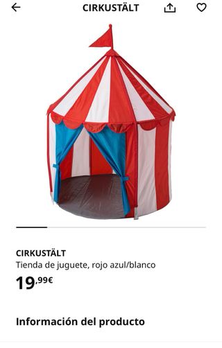 Tienda de campaña infantil circo CIRKUSTÄLT IKEA