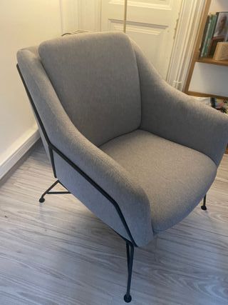 Butaca moderna gris y negra