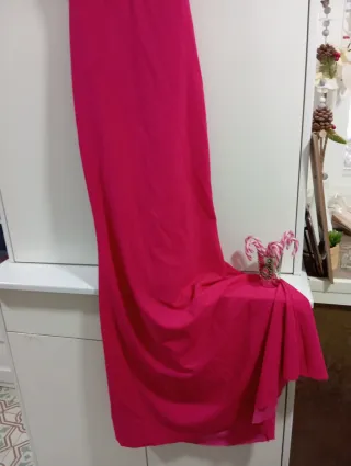 Espectacular vestido largo fiesta rosa