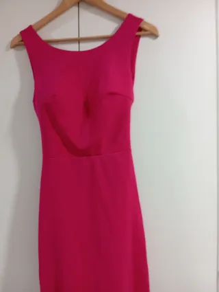 Espectacular vestido largo fiesta rosa