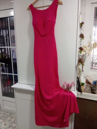 Espectacular vestido largo fiesta rosa