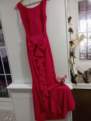 Espectacular vestido largo fiesta rosa