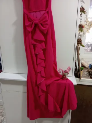 Espectacular vestido largo fiesta rosa