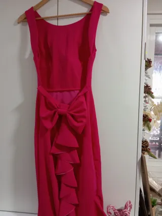 Espectacular vestido largo fiesta rosa