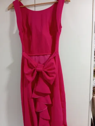 Espectacular vestido largo fiesta rosa