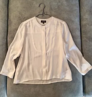 Camisa blanca 90% seda de MIRTO talla M/38