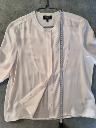 Camisa blanca 90% seda de MIRTO talla M/38