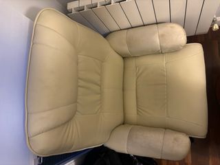 Sillón reclinable piel con reposapiés