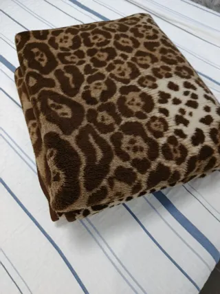Manta Fleece Cama 135cm Leopardo