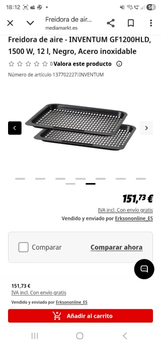 Freidora de aire horno inventum