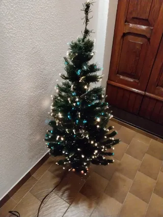 Albero di Natale con luci ottiche altezza 1 mt