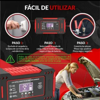 Cargador Batería Coche moto 12V/6A Inteligente