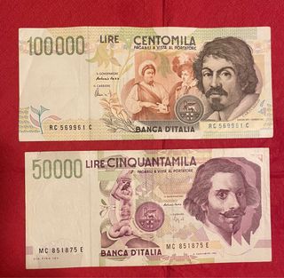 100.000 e 50.000 Lire Banconote Italia