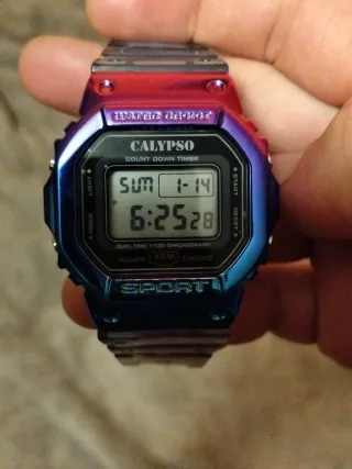 Reloj Calypso Digital Deportivo Azul/Rosa