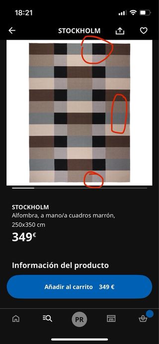 Alfombra IKEA Stockholm Lana 250x350