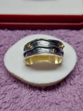 Anillo Plata 925m y Oro 750m