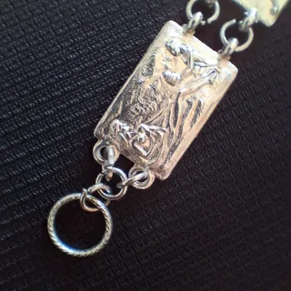 Bracciale vintage anni 70 in metallo argento