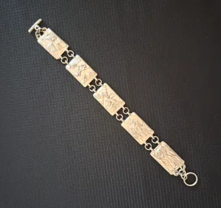 Bracciale vintage anni 70 in metallo argento