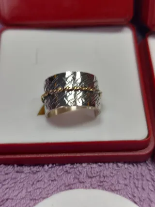 Anillo Plata 925 y Trenza Oro 750