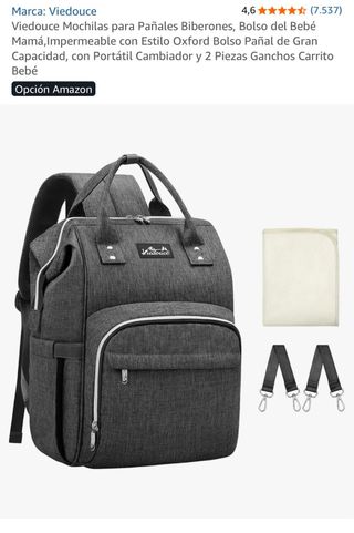 Mochila cambiador bebé gris oscuro