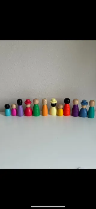 12 bambole legno Montessori