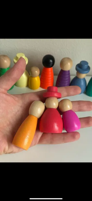 12 bambole legno Montessori