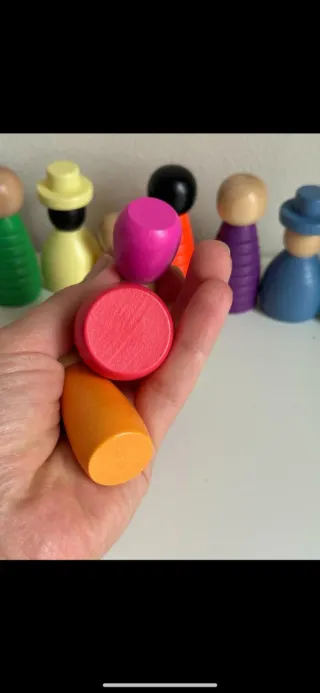 12 bambole legno Montessori