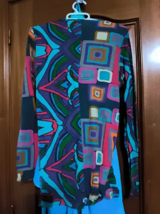 Camiseta desigual Multicolor Manga Larga