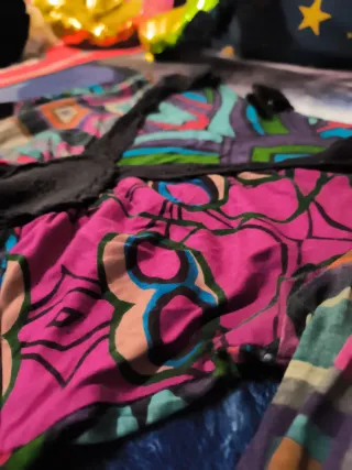 Camiseta desigual Multicolor Manga Larga