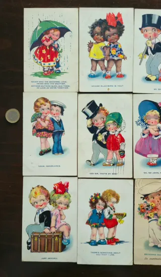 Collezione di cartoline antiche per bambini