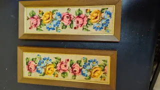 2 Cuadros Punto de Cruz Flores