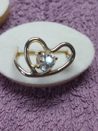 Anillo Corazón Plata 925m y Oro 750m