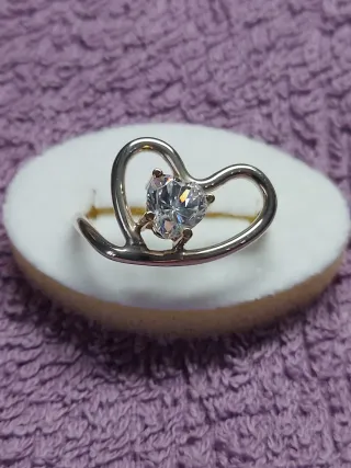 Anillo Corazón Plata 925m y Oro 750m