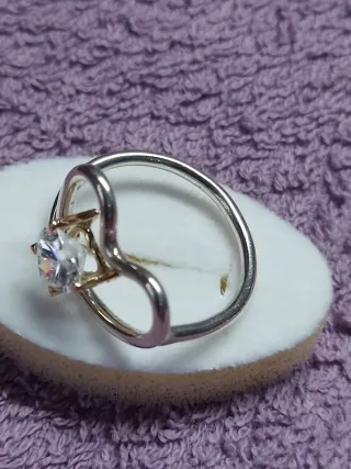 Anillo Corazón Plata 925m y Oro 750m