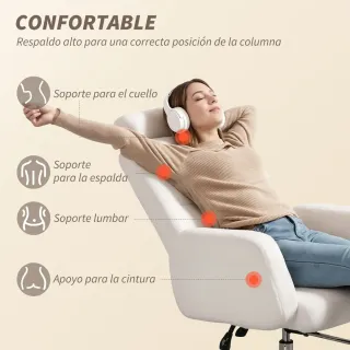 Silla Escritorio Borreguito con Reposapiés