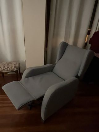REGALO Sillón reclinable gris de tela