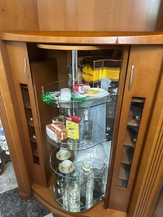 Mueble salón madera armario rotativo