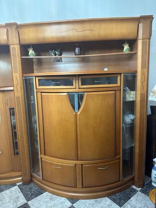 Mueble salón madera armario rotativo