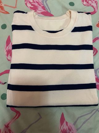 Camiseta Rayas Azul y Blanca